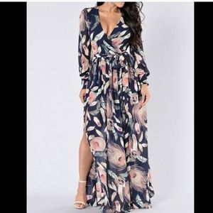 Floral Navy Maxi Dress
